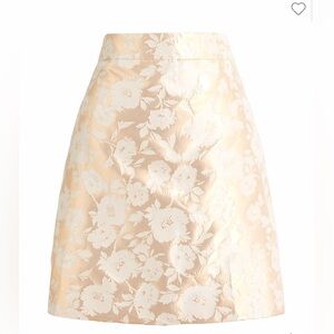 J Crew Floral Jacquard A-Line Skirt